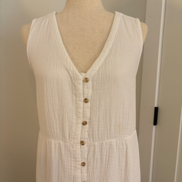 Button Front Gauze Dress - Picture 3 of 8